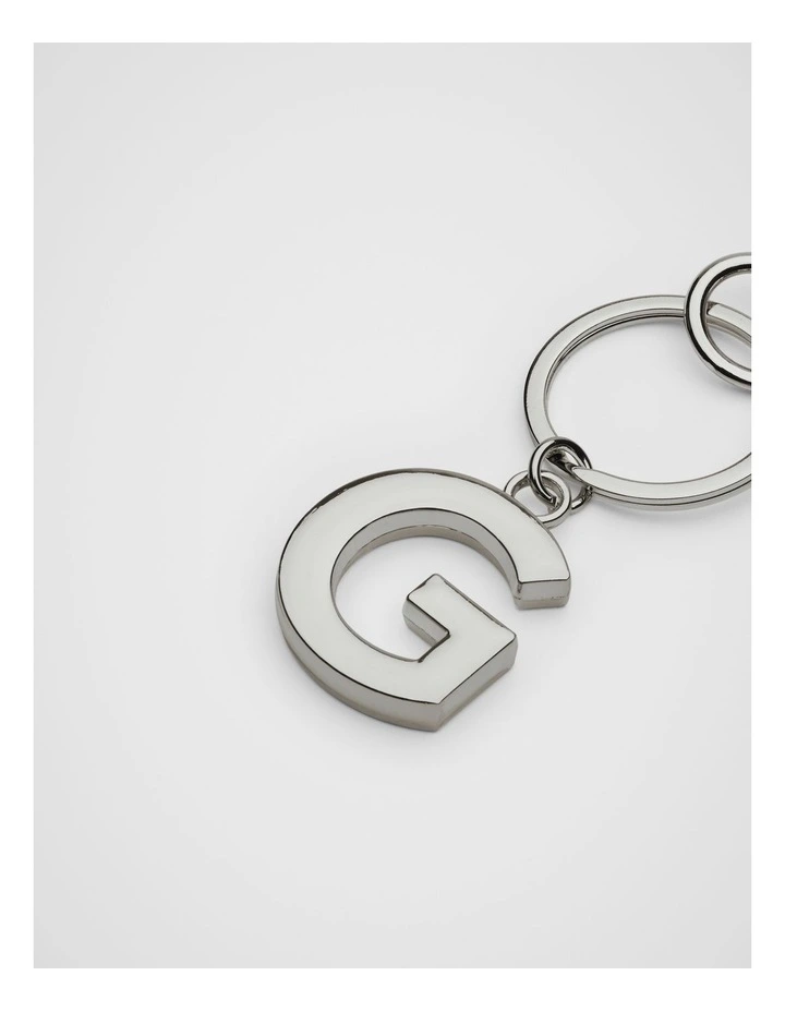 Initials G Keyring in Silver image 2