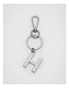 Initials H Keyring in Silver
