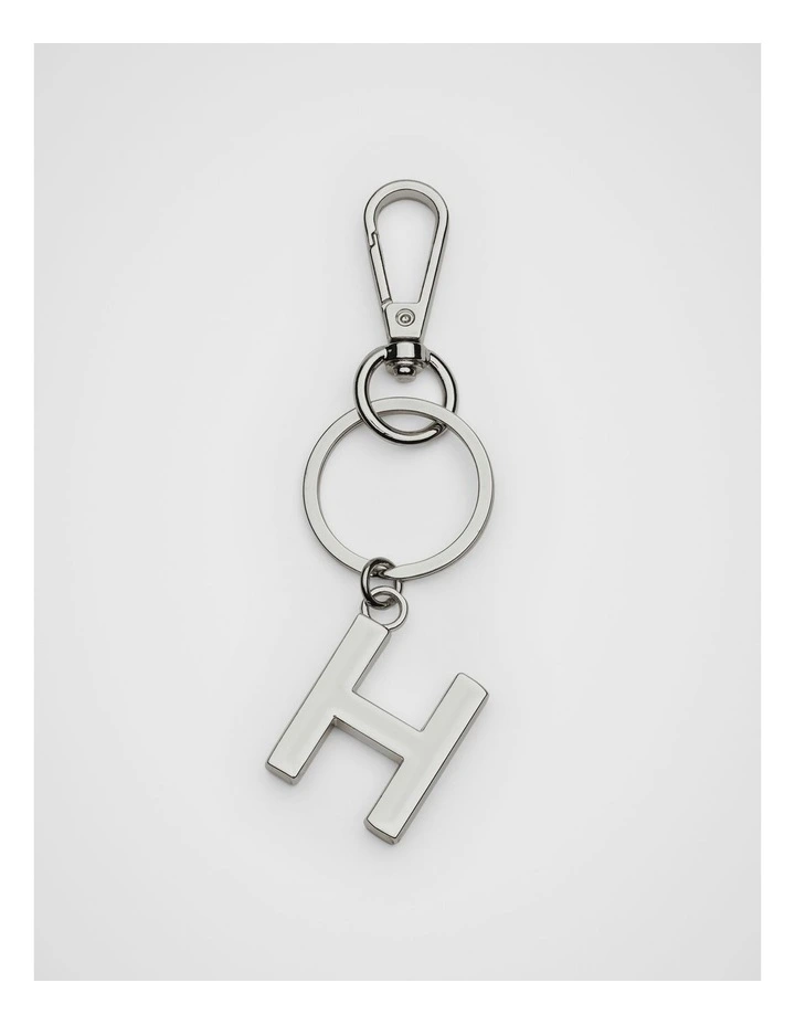 Initials H Keyring in Silver image 1