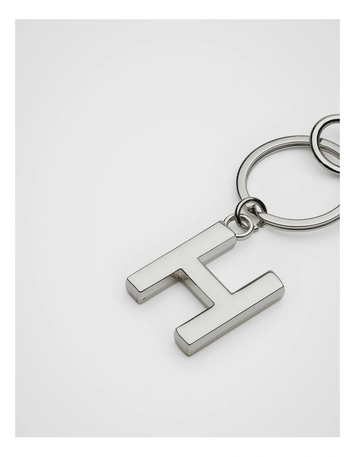 Initials H Keyring in Silver image 2