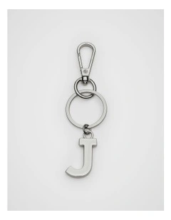 Initials J Keyring in Silver