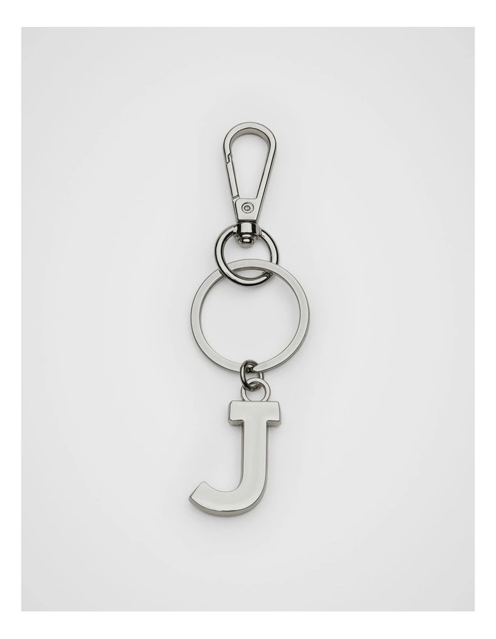 Initials J Keyring in Silver image 1
