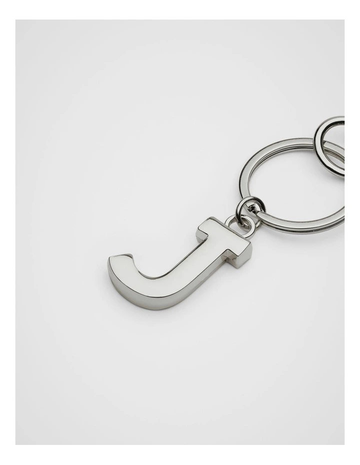 Initials J Keyring in Silver image 2