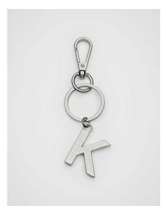 Initials K Keyring in Silver