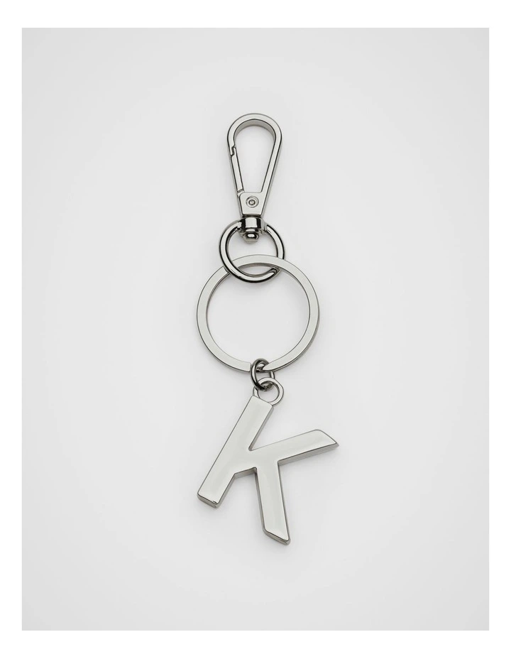 Initials K Keyring in Silver image 1