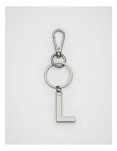 Initials L Keyring in Silver