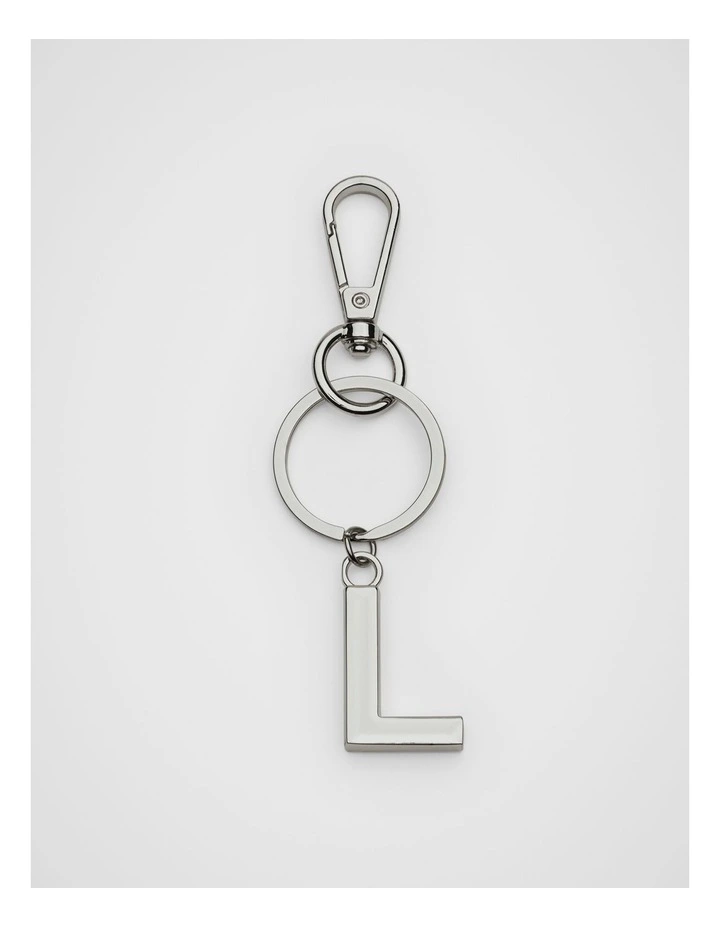 Initials L Keyring in Silver image 1