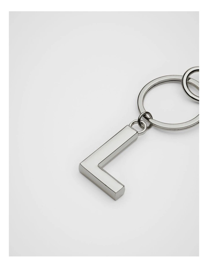 Initials L Keyring in Silver image 2