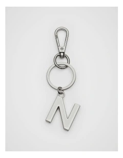 Initials N Keyring in Silver