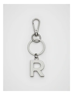 Initials R Keyring in Silver