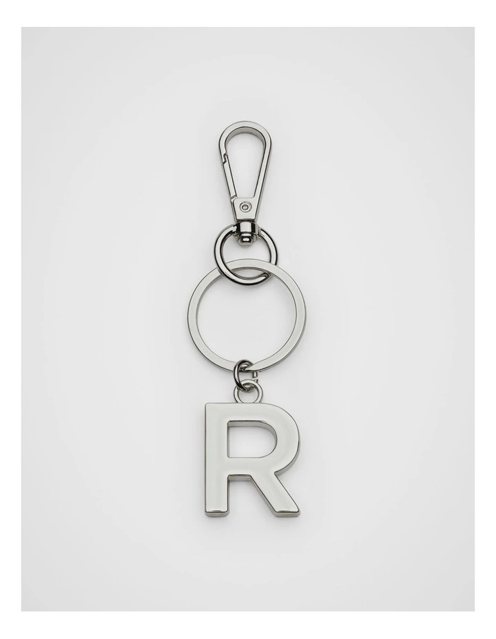 Initials R Keyring in Silver image 1