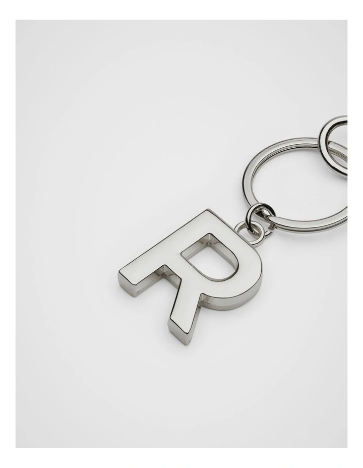 Initials R Keyring in Silver image 2