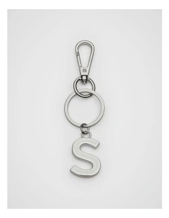 Initials S Keyring in Silver