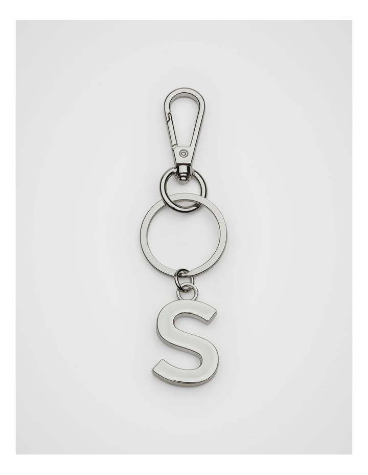 Initials S Keyring in Silver image 1
