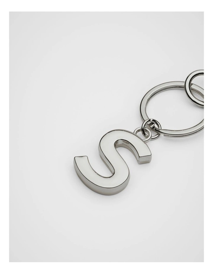 Initials S Keyring in Silver image 2