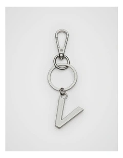 Initials V Keyring in Silver