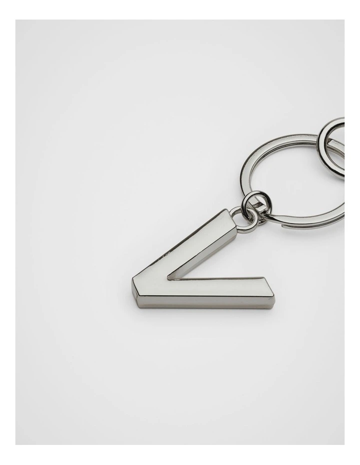 Initials V Keyring in Silver image 2