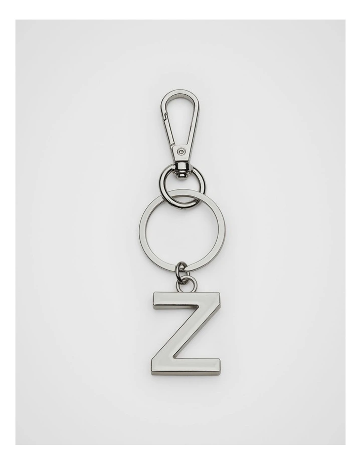 Initials Z Keyring in Silver image 1