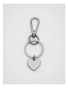 Initials Heart Keyring in Silver