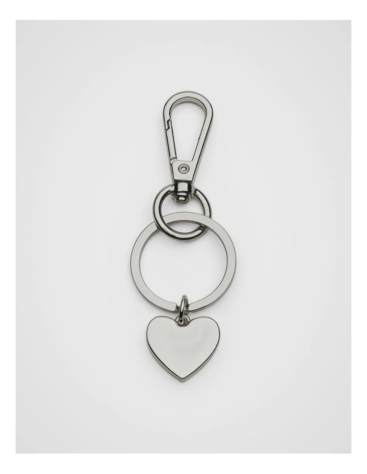 Initials Heart Keyring in Silver image 1