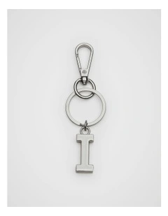 Initials I Keyring in Silver