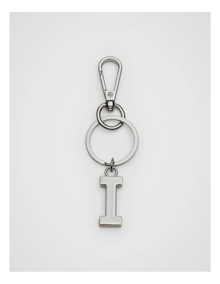 Initials I Keyring in Silver image 1