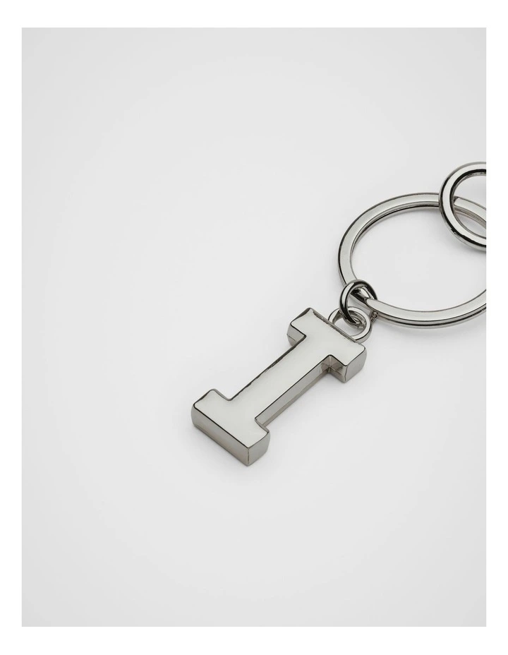 Initials I Keyring in Silver image 2