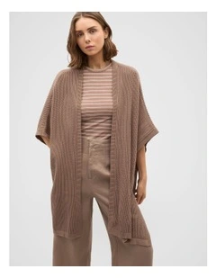 Open Weave Poncho in Nutmeg