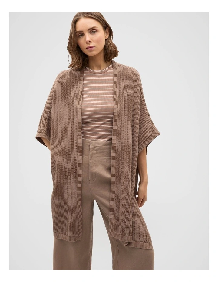 Open Weave Poncho in Nutmeg image 1