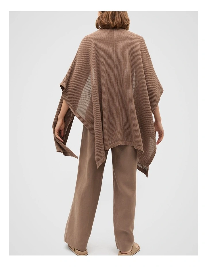 Open Weave Poncho in Nutmeg image 2
