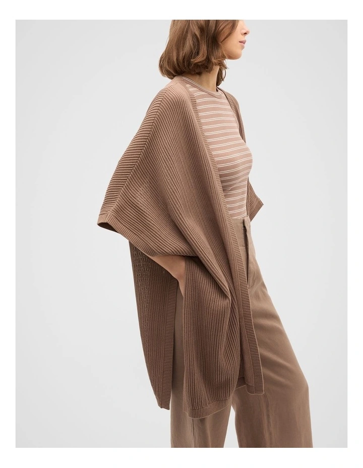 Open Weave Poncho in Nutmeg image 3