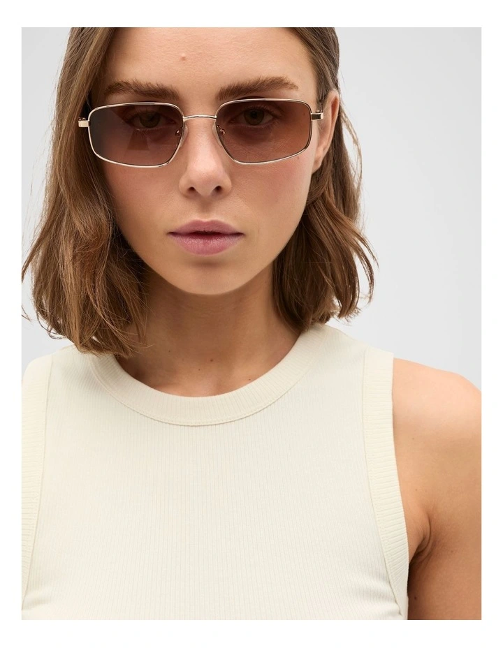 Maxine Frameless Sunglasses in Gold image 2