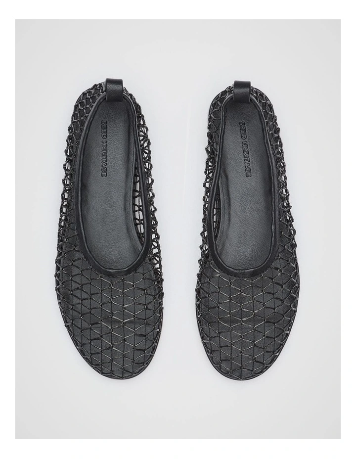 Parker Open Weave Ballet Flat in Black image 3