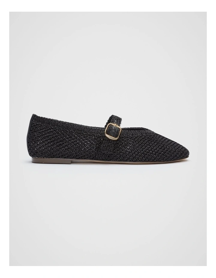 Mara Crochet Ballet Flat in Black image 1