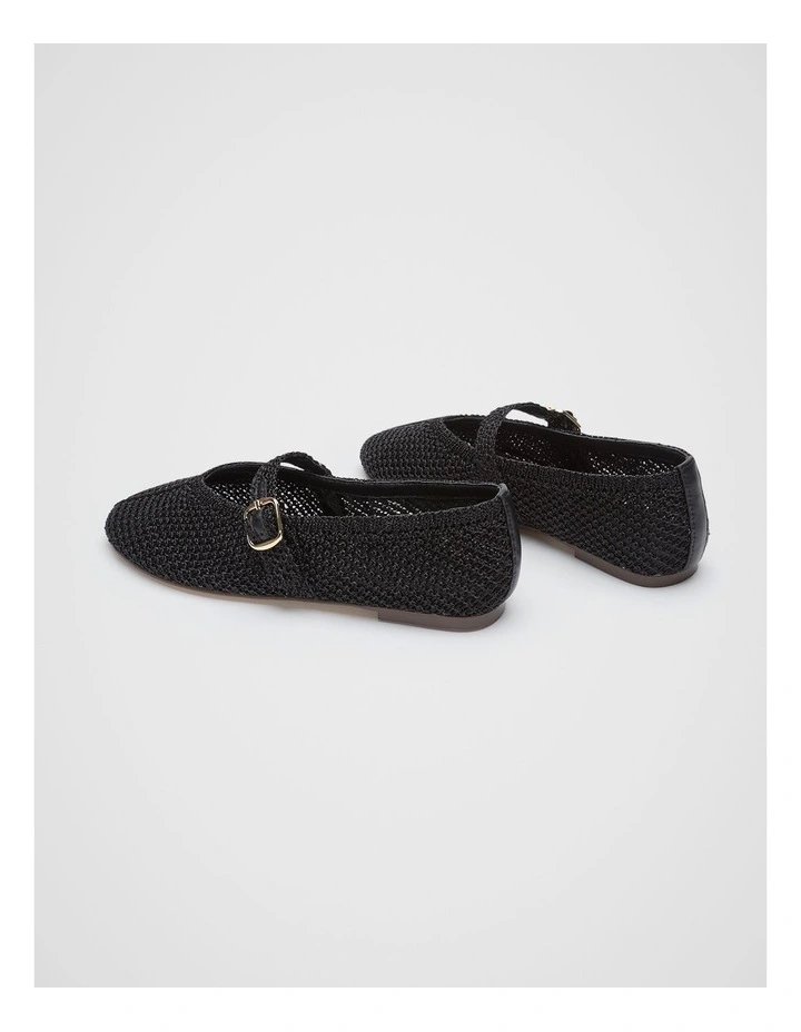 Mara Crochet Ballet Flat in Black image 4