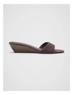 Saige Wedge in Chocolate Suede