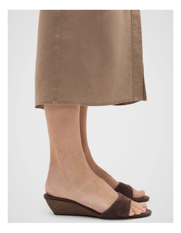 Saige Wedge in Chocolate Suede image 2