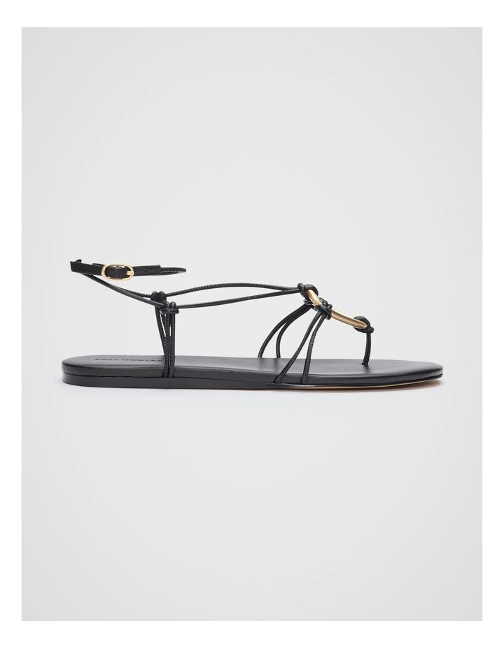 Etta Ring Detail Sandal in Black image 1