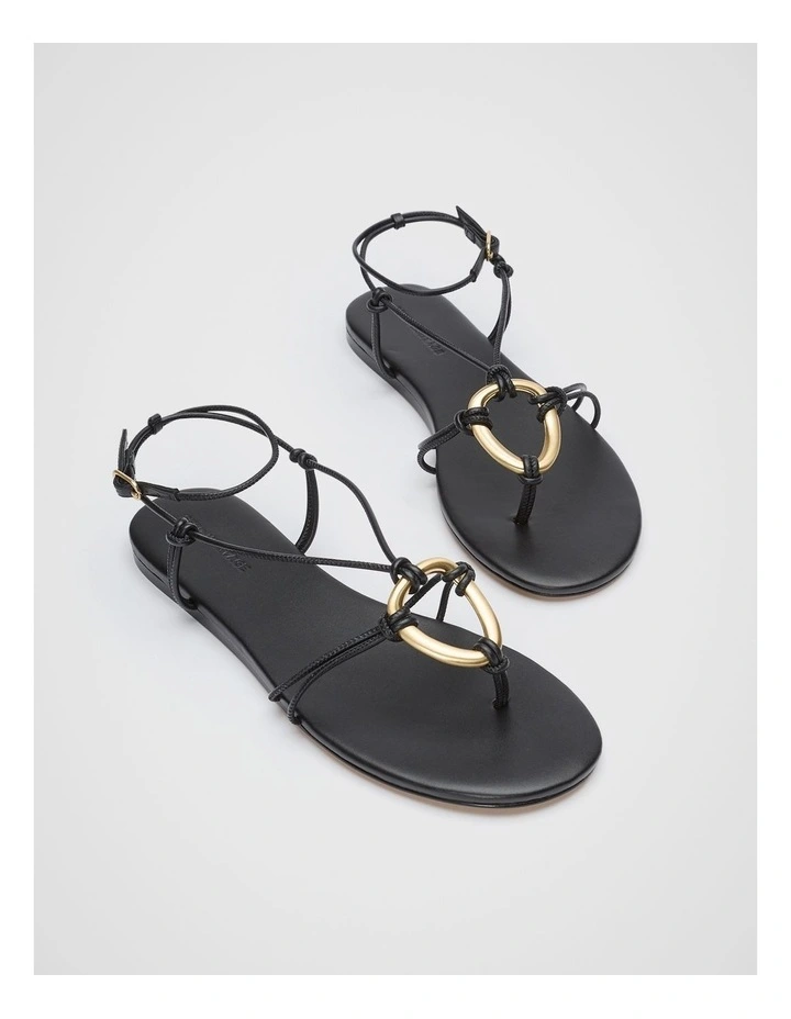 Etta Ring Detail Sandal in Black image 3