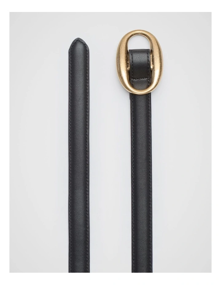 Carmen Oval Buckle Belt in Black image 3