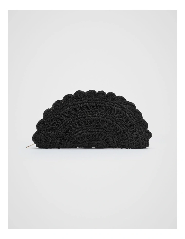 Crochet Lace Clutch in Black image 1