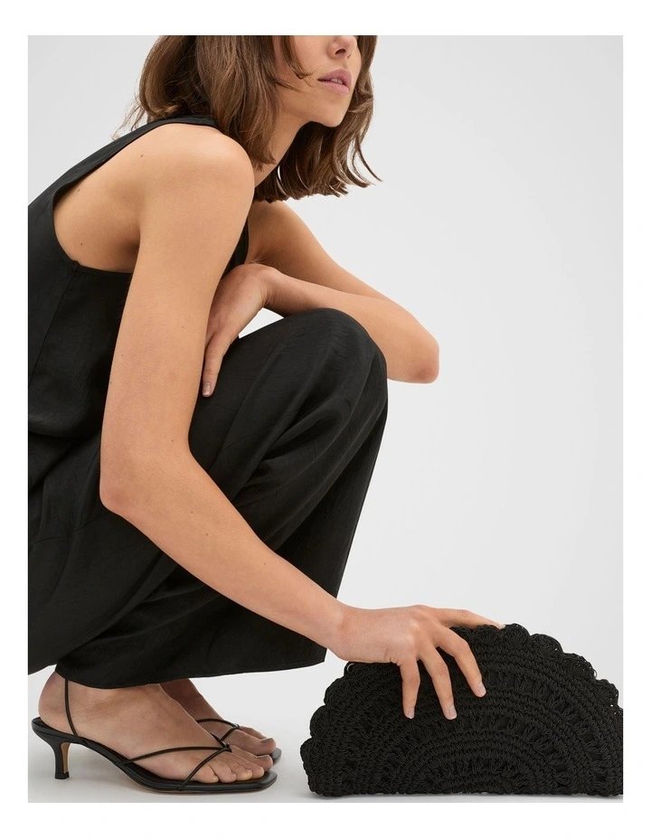 Crochet Lace Clutch in Black image 2