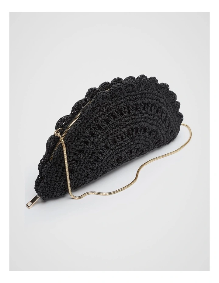 Crochet Lace Clutch in Black image 3