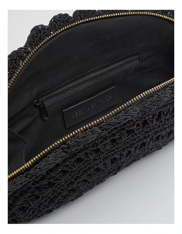 Crochet Lace Clutch in Black image 4