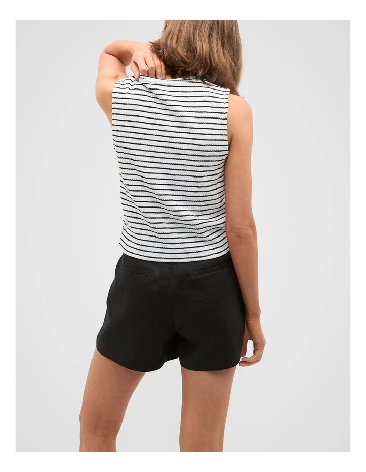 Stripe Textured Shell Top in Mono Stripe image 2
