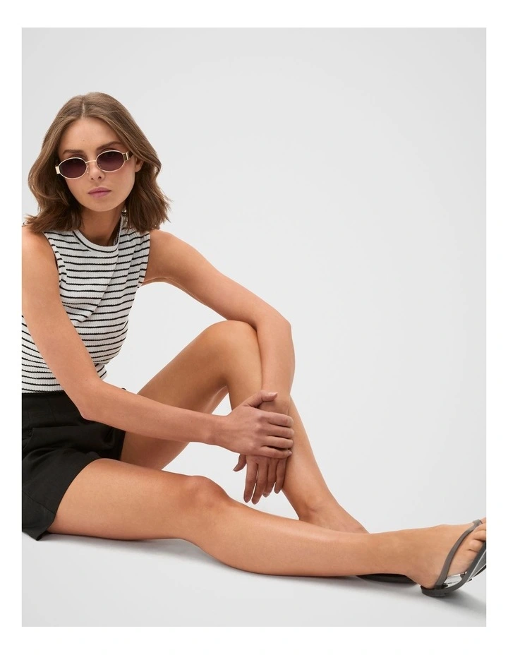 Stripe Textured Shell Top in Mono Stripe image 4