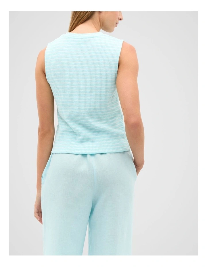 Stripe Textured Shell Top in Skyway Stripe image 2