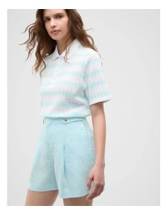 Textured Stripe Polo in Skyway Stripe