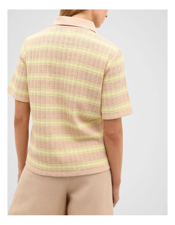 Textured Stripe Polo in Lemongrass Stripe image 2