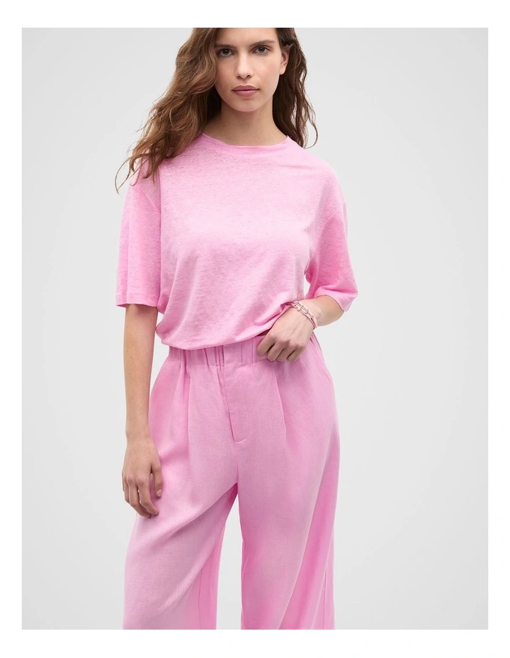 Linen Relaxed Tee in Fairy Floss image 1